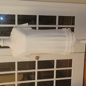 NWT LuLus fringe white shift dress L